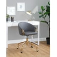 thumbnail image 2 of LumiSource Gold Metal, Grey PU Claire Task Chair, 2 of 6