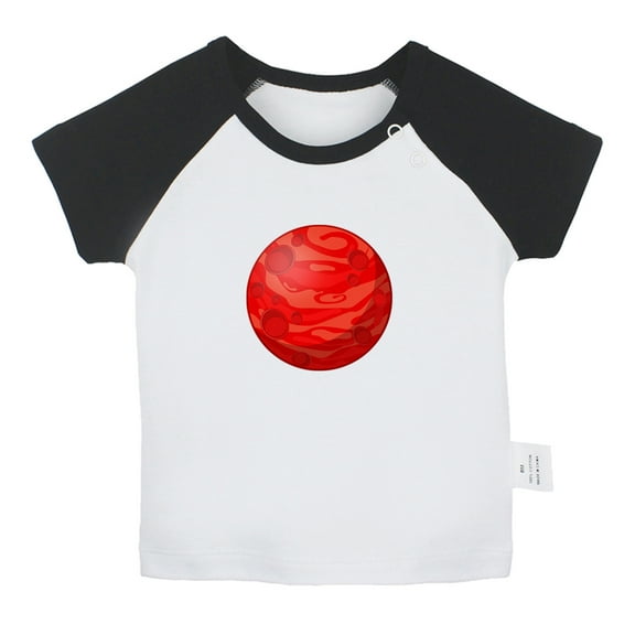 Nature Mars Planet Pattern T shirt For Baby, Newborn Babies T-shirts, Infant Tops, 0-24M Kids Graphic Tees Clothing (Short Black Raglan T-shirt, 18-24 Months)