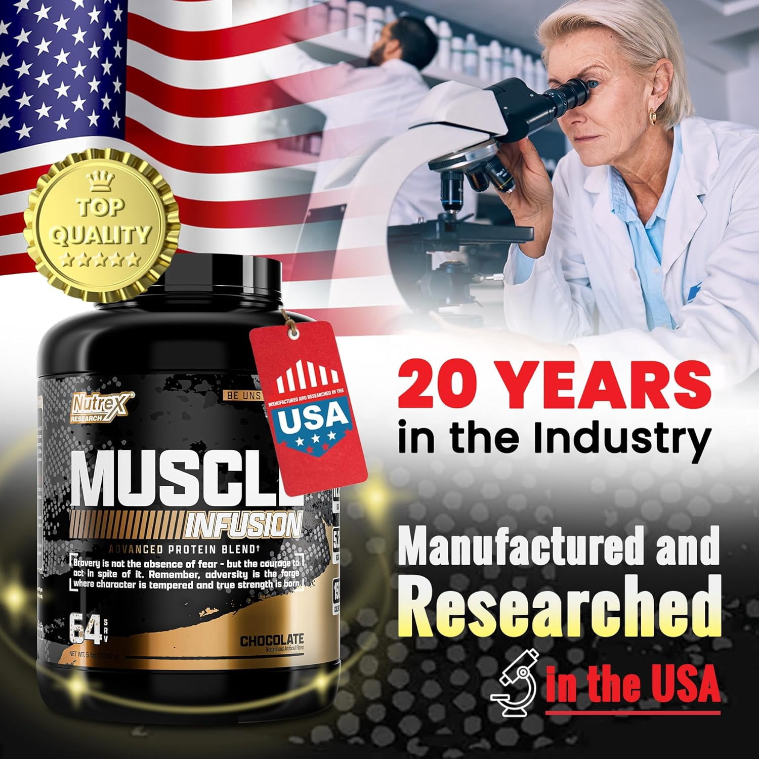 Nutrex Research Chocolate Whey Protein Powder Isolate With EAA & High BCAA Amino Acids For Muscle Support Men & Women Sports Nutrition Protein Blend