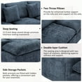 thumbnail image 6 of Newest Cloud Sectional Sofa 107.9" Upholstered Sofa Couch with Double-layer Cushion and Side Pockets, Free-combined Sectional Sofa Full-compressed Sofa for Living Room, Blue, 6 of 8