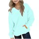 thumbnail image 2 of Blusas y camisas de manga larga con cuello redondo para niños y niñas, sudaderas casuales de manga larga, lindas sudaderas de gran tamaño con bolsillo de polar, chaquetas para niñas, 2 of 8