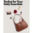 thumbnail image 3 of Bolso de hombro para mujer - Bolsos de hombro pequeños - Lindos bolsos Hobo de moda - Correa ajustable de cuero vegano, 3 of 5