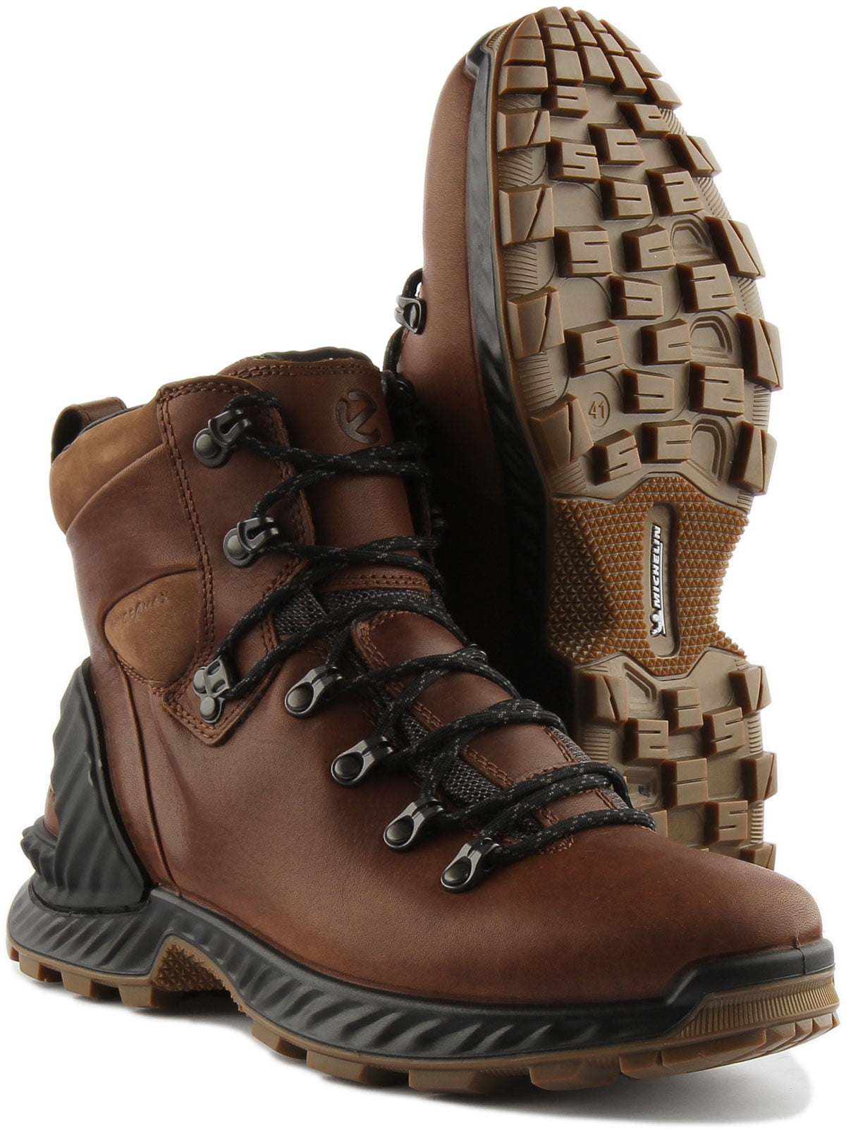 Men's ECCO Mid Hydromax Hiking Boot Cocoa Brown Leather 45 - Walmart.com