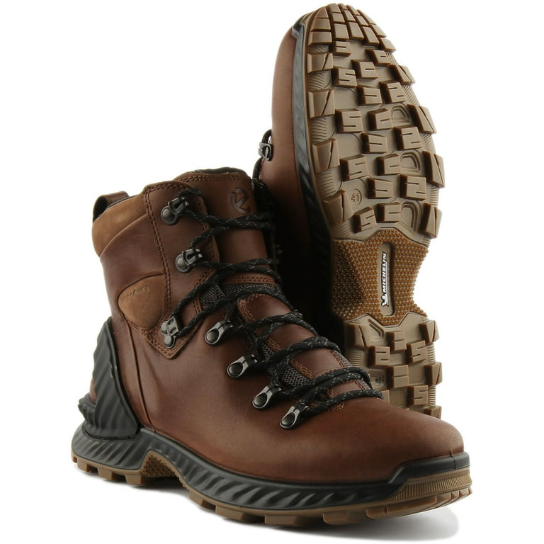 Men's ECCO Exohike Mid Hydromax Hiking Boot Cocoa Brown Yak Leather 43 M Walmart.com