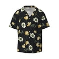 thumbnail image 3 of Goofa Daisy Printed Men's Casual Short-sleeved Shirt,Lightweight Breathable Button-down,Summer Casual men's top,Versatile Fashion shirt-3X-Large, 3 of 7