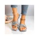 thumbnail image 4 of Women'S Square Toe Flat Shoes With Strap, Retro Glitter Sandals, Easy Slip-On Silver Flat Shoes, 4 of 5