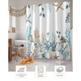 thumbnail image 7 of Coastal Shower Curtain Set ，Waterproof Fabric Shower Curtains Thanksgiving Pumpkin Starfish Coral White Shower Curtains for Bathroom,Bathroom Decor 72"x78", 7 of 7