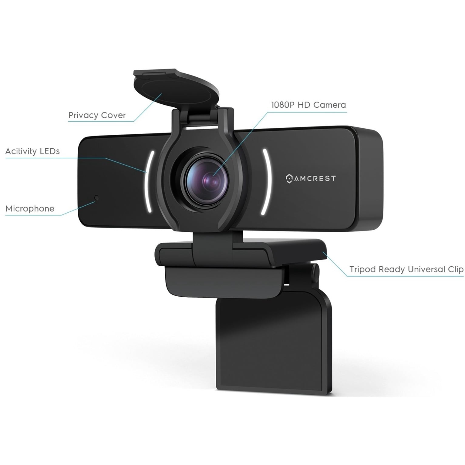 Amcrest AWC205 Webcam, 30 fps, Black, USB 2.0, 1 Pack(s)