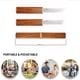 thumbnail image 3 of 2 in 1 Double Blade Stainless Steel Paring Knife Set | Portable Outdoor Camping Fruit Vegetable Peeler Slicer with Protective Sheath | Ergonomic ABS Handle | 9cm Blades | 1 Pack, 3 of 9