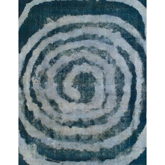 Ahgly Company Machine Washable Indoor Rectangle Abstract Columbia Blue Area Rugs, 2' x 4'