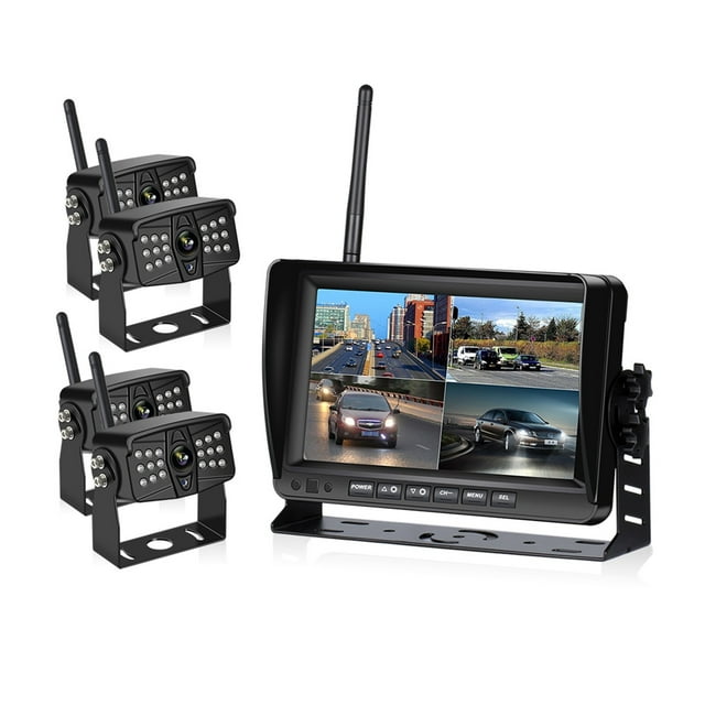 7 Inch Car Monitor AHD Wireless DVR Display Vehicle Auto Screen Rear View Truck Monitors Reverse Backup Recorder Wifi Camera ,Clear Night Vision