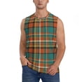 thumbnail image 1 of Fotbe colorful plaid Men's Camiseta sin Mangas Estampada para Hombres, Playera Casual para Gimnasio, Entrenamiento, Playa-Small, 1 of 7