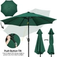 thumbnail image 2 of Alden Design 9 Foot Patio Umbrella with Crank and Push Button to Tilt, Dark Green, 2 of 12