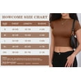 thumbnail image 6 of HOWCOME Womens Lightweight Short Sleeve Cropped Tops Cute Slim Fit Solid Brown Tshirts Large Brown, 6 of 6