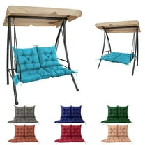 Outdoor Bench Cushion Inlife Swing Chair Cushion Waterproof Sun-Resistant with 8 Nonslip Ties, Light Blue 120cm*100cm