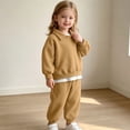 thumbnail image 5 of ZACPNCV Kids Warm Fleece Sweatsuit Boys Girls Solid Color Long Sleeve Pullover Sweatshirt with Jogger Pants 2 Piece Lounge Set 4-5Years Yellow, 5 of 8
