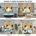 thumbnail image 3 of Red Yellow Sunflowers Swag Curtains for Kitchen/Bedroom/Living Room, Retro Rustic Barn Doors Butterfly Brown Scalloped Curtains 63 Inch Long, Window Swag Topper Curtains Valances 2 Panels Set 36"x63", 3 of 8