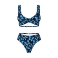 thumbnail image 4 of Rocae Blue Butterfly for Bikini Set for Women Two Piece Sexy High Swimsuits Split Crossover Bikini X-Large, 4 of 9
