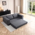 thumbnail image 2 of 81" Convertible Sofa Bed, 3-in-1 Folding Floor Couch, Corduroy Fold Out Sleeper Futon Mattress with Pillows, Boneless Lounge Loveseat for Living Room, Gray, 2 of 13