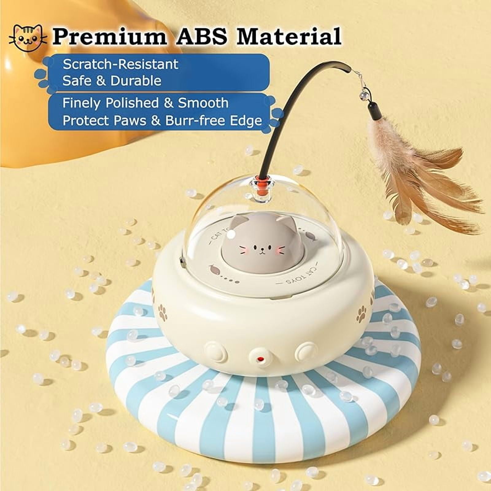 Laser Cat Toy for Indoor Cats,2 in 1 UFO-Vehicle Automatic Motion with Feather,Rechargeable Electronic Smart Sensor,Interactive Toys for Bored Cats/Kittens/Dogs,Ideal Gift for Pet Lover