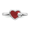 thumbnail image 4 of 925 Sterling Silver Stackable Expressions Polished Red Enameled Heart Ring Size: 5; for Adults and Teens; for Women and Men, 4 of 5