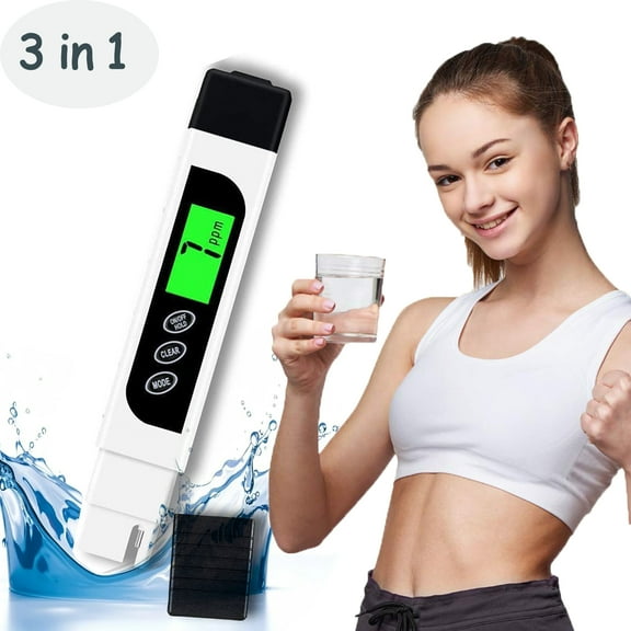 Asunby 3-in-1 Water Quality Tester – TDS Meter, EC & Temperature Monitor | 0-9990ppm Accuracy | for Drinking Water, Aquariums, Pools & RO Systems