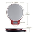 thumbnail image 6 of Mainstays Round Stainless Steel Digital Kitchen Scale, Red, 6 of 11