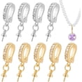 thumbnail image 1 of 10 unidades de broches acortadores para collares de latón chapado en oro de 18 quilates: broches plegables, broches con diamantes de imitación, broches de langosta, plata y oro., 1 of 6