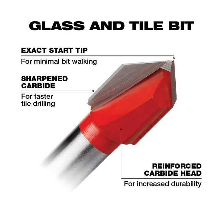 Black & Decker 16904 Glass/Tile Drill Bit, 3/8x3-7/8