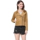 thumbnail image 3 of Chaquecorde mujer Soft Moto Zip Up Pockets Chaquetas de motociclisde gamusintétiCaqui XL, 3 of 6