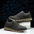 thumbnail image 5 of Men's Business Oxford Comfortable Lightweight Leather Casual Walking Breathable Office Flat Non-Slip Cushioned Shoes Gray 11.5 US, 5 of 7