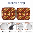 thumbnail image 5 of Kdxio Red Plaid Sunflower Print 2-Piece Sun Shade Front Windshield - Foldable Car Front Window Sunshades for Most Sedans SUV Truck, 5 of 6