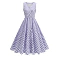 thumbnail image 2 of DailyTrove Women's Blue Polka Dot Fit & Flare Midi Dress - Polyester Vintage Casual & Party Wear, Cute for Outings, 2 of 6