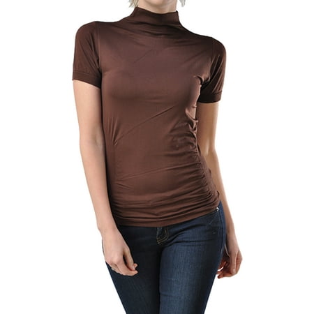 Download Kuda Moda - Women Seamless Short Sleeve Mock Neck ...