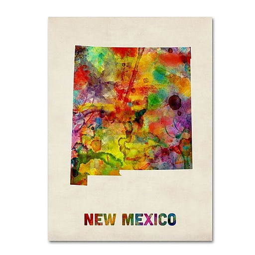 Trademark Fine Art "New Mexico Map" Canvas Wall Art by Michael Tompsett