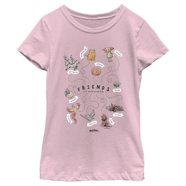 Girl's Harry Potter Animals and Pets from Hogwarts Graphic Tee Light Pink X Large Girl's Harry Potter Animals and Pets from Hogwarts Graphic Tee Light Pink X Large