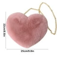 thumbnail image 3 of Furry Purse for Girls,Pink Heart Shaped Fluffy Faux Fur Handbag for Women,Soft Small Shoulder Bag Clutch Purse,Heart Purses for Women with Chain Crossbody,Unique Plush Purses for Women Valentine, 3 of 7