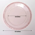 thumbnail image 2 of Efavormart 6 Pack 12" Clear Blush Acrylic Round Charger Plates With Beaded Rim Dinner Charger Plates, 2 of 11