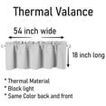 thumbnail image 2 of 1 Pc Blackout thermal valance for short window curtain rod pocket for kitchen/bathroom/restaurant/school 54" x 18" inch, 2 of 4