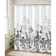 thumbnail image 4 of Black and Grey Shower Curtain, Watercolor Floral Bathroom Curtain Black and White Shower Curtains 72×72 inches, 4 of 6
