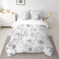 thumbnail image 2 of Homewish Spring Flower Floral 7 Pieces Bedding Comforter Set,Oil Painting Aesthetic Full Bedding Set,Gray Modern Artwork Fitted Sheet Flat Sheet For Girl Kids,Breathable Home Decor Reversible, 2 of 8