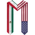 thumbnail image 2 of DABOYOZHZH Mexico Mix United States Flag Graduation Stole Sash For Study Aboard International Students, 2 of 9