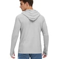 thumbnail image 5 of Men's Long Sleeve Active T-Shirts UPF 50+ Hoodies Sun Protection Shirt Lightweight Quick Dry Rash Guards Light Gray L, 5 of 5