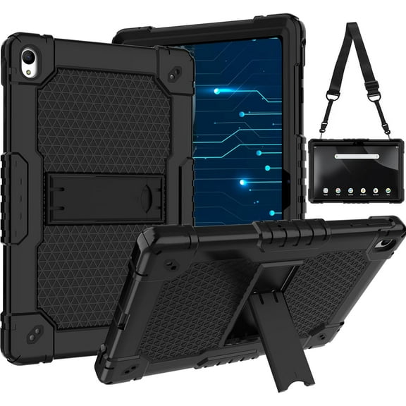 SOATUTO for Onn 11 Tablet Pro 2024 Shockproof Kids Friendly Rugged Hybrid Case Built-in Kickstand for Onn 11 Inch Tablet Pro 2024 Model 100146660 (Black)