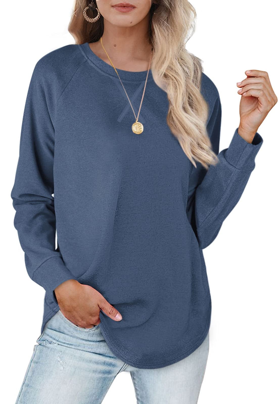 Fantaslook Plus Size Sweatshirts for Women Crewneck Casual Tunic Tops ...