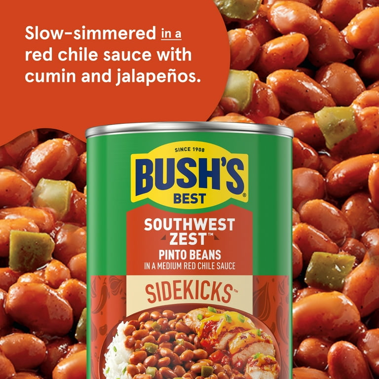 BUSH'S, Canned Beans, 15 oz, Southwest Zest Pinto Beans - Walmart.com