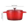 thumbnail image 2 of Enameled Dutch Oven Pot With Lid Kitchen Stew Pot Kitchen Gadgets Decor Supplies (Red 24CM), 2 of 10