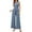 Blue, variant on WENWU Women Solid Sleeveless Wide Leg Jumpsuit Dressy Ribbed Jumpsuit with Summer Tank Romper Prom Jumpsuits Women's plus Suits