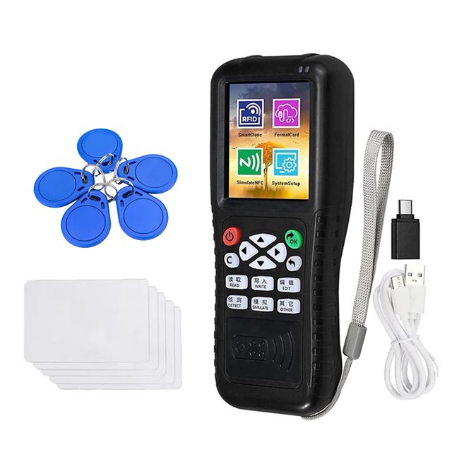 Lector y Escritor de Tarjetas Inteligentes RFID NFC X100 + Duplicador de Llaveros y Tarjetas CUID de 5 Unidades, Programador de Tarjetas IC y Copiadora de Claves Cifradas