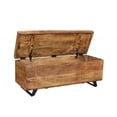 thumbnail image 3 of HomeRoots 489211 46 in. Solid Wood Entryway Bench with Flip Top, Honey & Black, 3 of 5